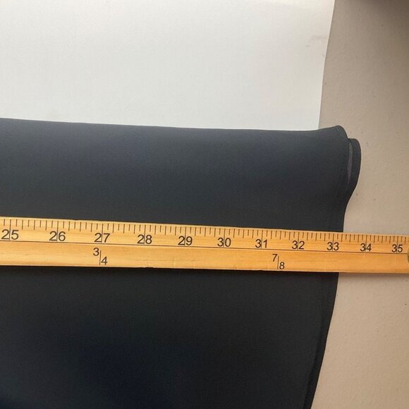 VTG Hampton Nites Sz 8 Black A-Line Flowy Midi Skirt Pull-On Sheer Overlay*Read* - Picture 7 of 11